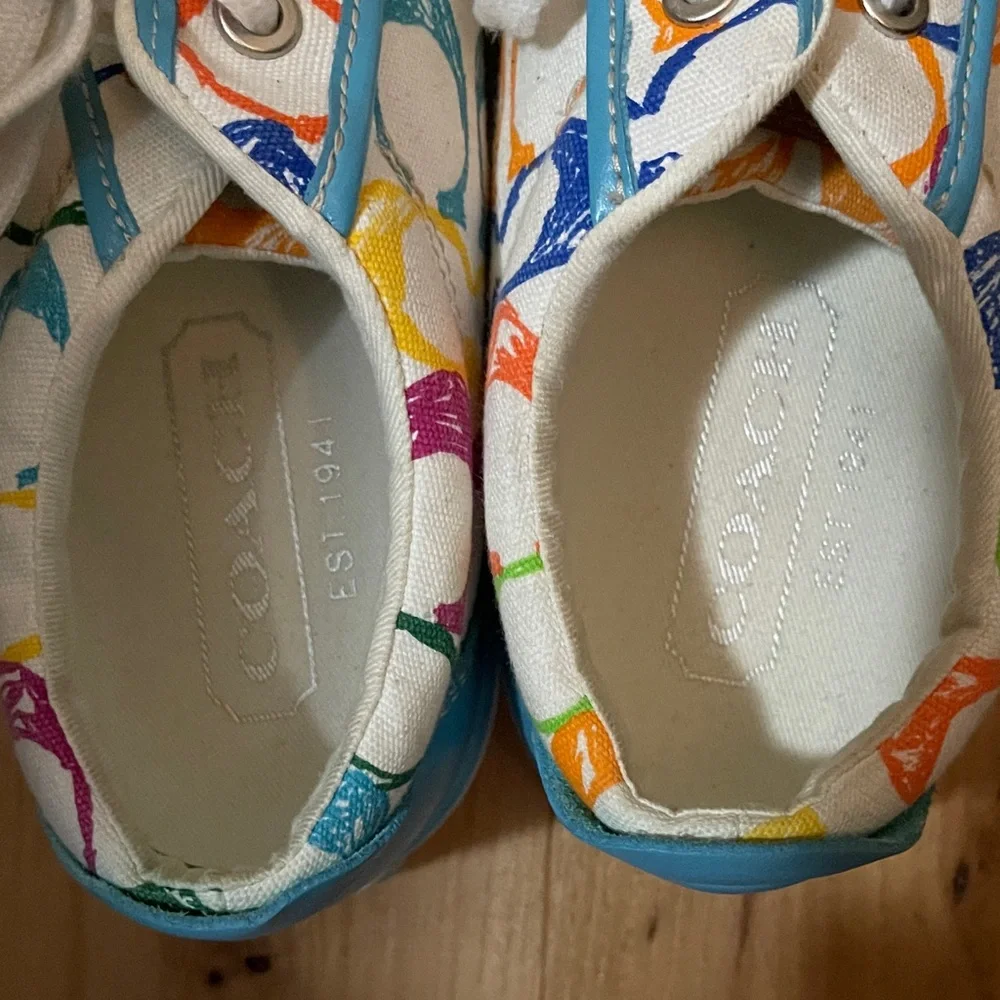Y2K Coach Multicolor Canvas Sneakers - Picture 3 of 6